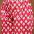 Womens red self design cotton fabric kurta set 3/4 sleeves v-neck
