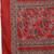 Womens red self design cotton fabric kurta set 3/4 sleeves round neck