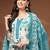 Womens off white self design cotton fabric kurta set 3/4 sleeves round neck