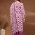 Womens purple self design cotton fabric kurta set 3/4 sleeves v-neck
