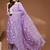 Womens purple self design cotton fabric kurta set 3/4 sleeves round neck