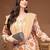 Womens mustard self design cotton fabric kurta set 3/4 sleeves round neck