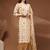 Womens off white self design cotton fabric kurta set 3/4 sleeves round neck