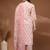Womens off white self design cotton fabric kurta set 3/4 sleeves round neck