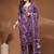 Womens purple self design cotton fabric kurta set 3/4 sleeves round neck