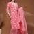 Womens red self design cotton fabric kurta set 3/4 sleeves round neck