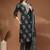 Womens green self design cotton fabric kurta set 3/4 sleeves round neck