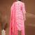 Womens pink self design cotton fabric kurta set 3/4 sleeves round neck