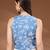 Womens blue self design cotton fabric tops 3/4 sleeves v-neck