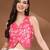 Womens red self design cotton fabric tops 3/4 sleeves v-neck