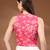 Womens red self design cotton fabric tops 3/4 sleeves v-neck