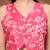 Womens red self design cotton fabric tops 3/4 sleeves v-neck