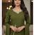 Womens olive self design cotton fabric kurta set 3/4 sleeves round neck