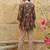 Womens green self design cotton fabric kurtis 3/4 sleeves boat neck