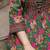 Womens green self design cotton fabric kurtis 3/4 sleeves boat neck