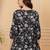 Womens black self design cotton fabric kurtis 3/4 sleeves v-neck