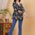 Womens black self design cotton fabric kurtis 3/4 sleeves v-neck