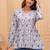 Womens white self design cotton fabric kurtis 3/4 sleeves v-neck
