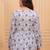 Womens white self design cotton fabric kurtis 3/4 sleeves v-neck