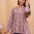 Womens grey self design cotton fabric kurtis 3/4 sleeves v-neck