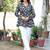 Womens black self design cotton fabric kurtis 3/4 sleeves v-neck
