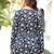 Womens black self design cotton fabric kurtis 3/4 sleeves v-neck