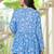 Womens blue self design cotton fabric kurtis 3/4 sleeves v-neck