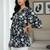 Womens black self design cotton fabric kurtis 3/4 sleeves v-neck
