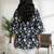 Womens black self design cotton fabric kurtis 3/4 sleeves v-neck