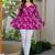 Womens purple self design cotton fabric kurtis 3/4 sleeves v-neck