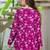Womens purple self design cotton fabric kurtis 3/4 sleeves v-neck