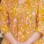 Womens yellow self design cotton fabric kurtis 3/4 sleeves v-neck