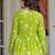 Womens lime green self design cotton fabric kurtis 3/4 sleeves v-neck