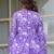 Womens purple self design cotton fabric kurtis 3/4 sleeves v-neck