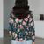 Womens green self design cotton fabric kurtis 3/4 sleeves v-neck