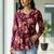 Womens maroon self design cotton fabric kurtis 3/4 sleeves v-neck
