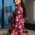 Womens maroon self design cotton fabric kurtis 3/4 sleeves v-neck