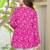 Womens pink self design cotton fabric kurtis 3/4 sleeves v-neck