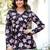 Womens black self design cotton fabric kurtis 3/4 sleeves v-neck