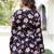 Womens black self design cotton fabric kurtis 3/4 sleeves v-neck