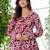 Womens maroon self design cotton fabric kurtis 3/4 sleeves v-neck