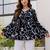 Womens black self design cotton fabric kurtis 3/4 sleeves v-neck