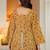 Womens yellow self design cotton fabric kurtis 3/4 sleeves sqaure neck
