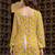 Womens yellow self design cotton fabric kurtis 3/4 sleeves sqaure neck