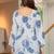 Womens white self design cotton fabric kurtis 3/4 sleeves sqaure neck