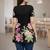 Womens black self design cotton fabric kurtis 3/4 sleeves scoop neck