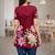 Womens maroon self design cotton fabric kurtis 3/4 sleeves scoop neck