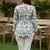 Womens white self design cotton fabric kurtis 3/4 sleeves sqaure neck