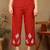 Women red floral embroidered lucknowi chikankari straight liva kurta & palazzo set