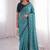 Viscose rangoli saree with floral embroidery & real mirror work border